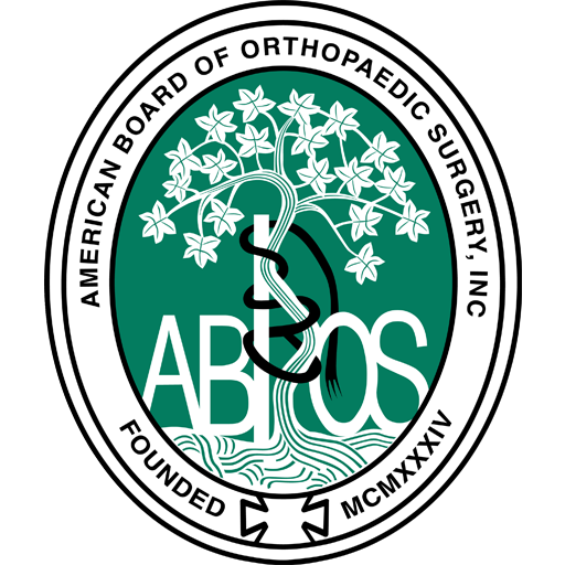 American Board of Orthopaedic Surgery (ABOS) official seal with tree logo and founding date MCMXXXIV